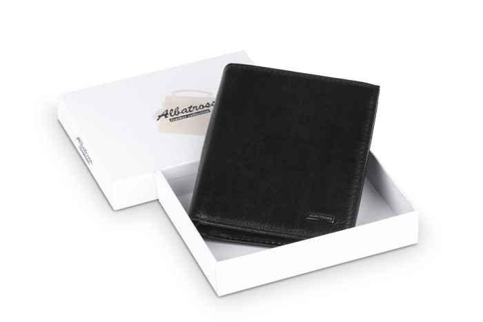 Portfel męski Skórzany Albatross Czarny