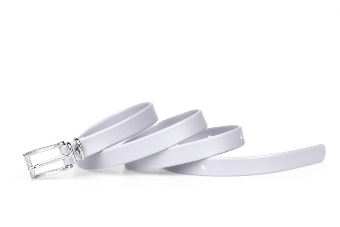 Pasek damski klasyczny platynowy mat 1,5 cm