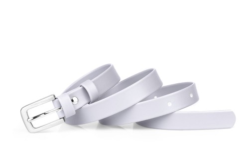 Pasek damski klasyczny platynowy mat 2 cm