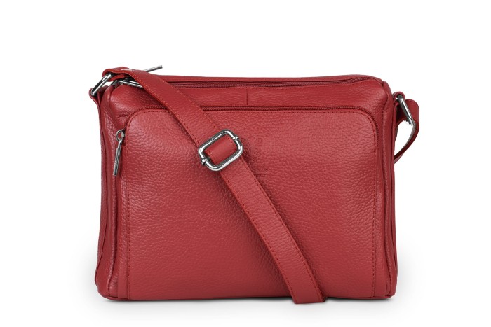 Torebka Skórzana Vera Pelle Antonio Czerwona