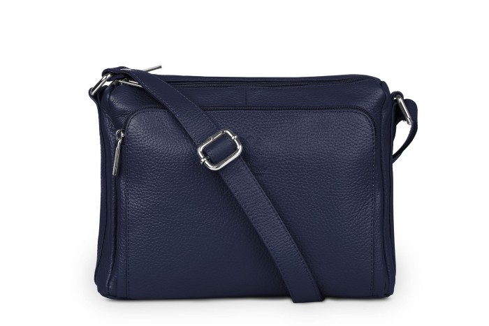 Torebka Skórzana Vera Pelle Antonio Granatowa