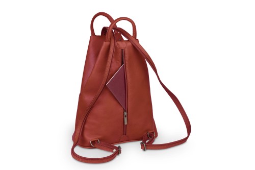 Plecak Skórzany Vera Pelle Piramide Czerwony (6).jpg
