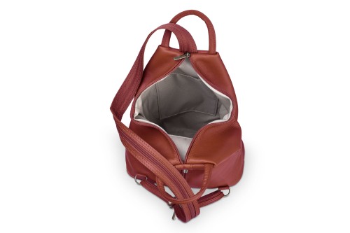 Plecak Skórzany Vera Pelle Piramide Czerwony (7).jpg