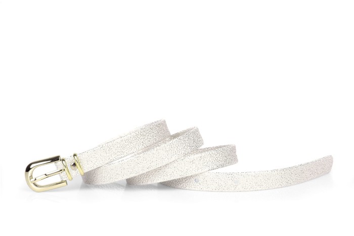 Pasek damski klasyczny perlisty złoty 1,5 cm