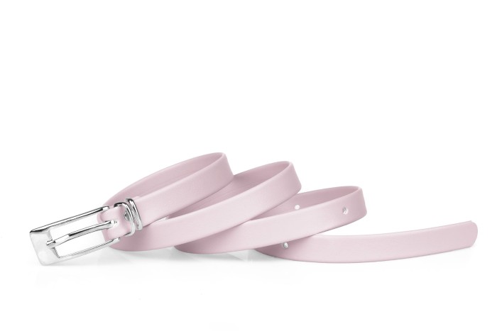 Pasek damski klasyczny różowy mat 1,5 cm
