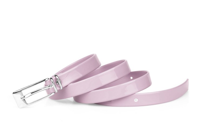 Pasek damski klasyczny różowy lakier 1,5 cm