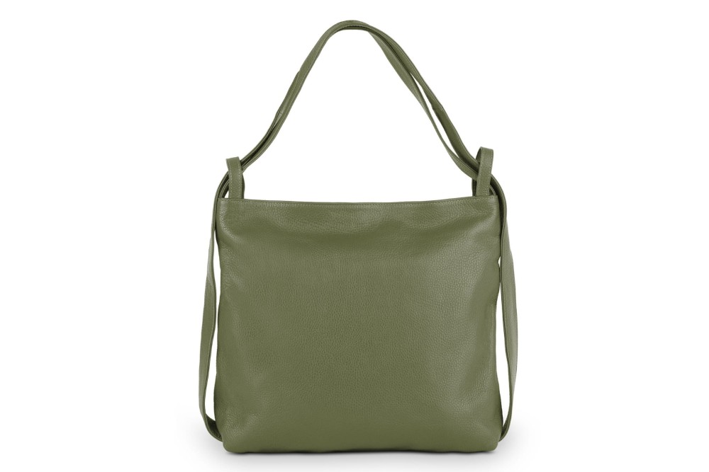 Torba Plecak Damska Skórzana Vera Pelle Oliwka (1).jpg