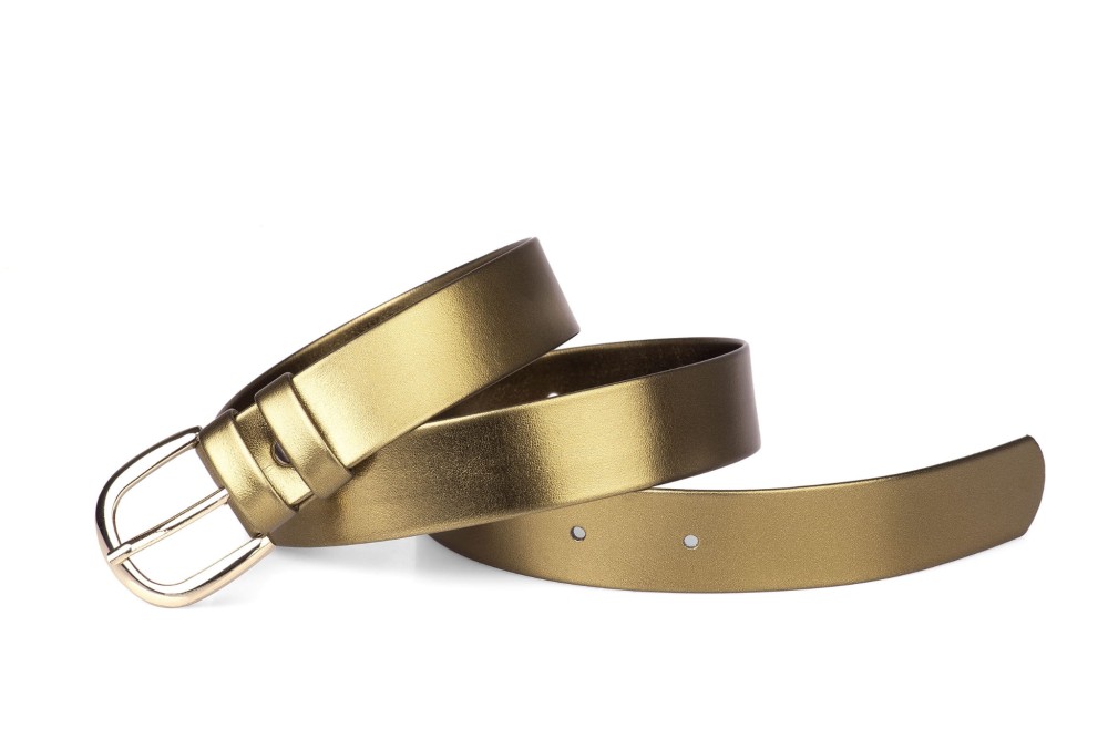 Pasek damski klasyczny stare złoto mat (1).jpg