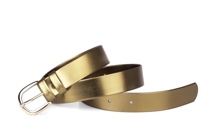 Pasek damski klasyczny stare złoto mat 3 cm