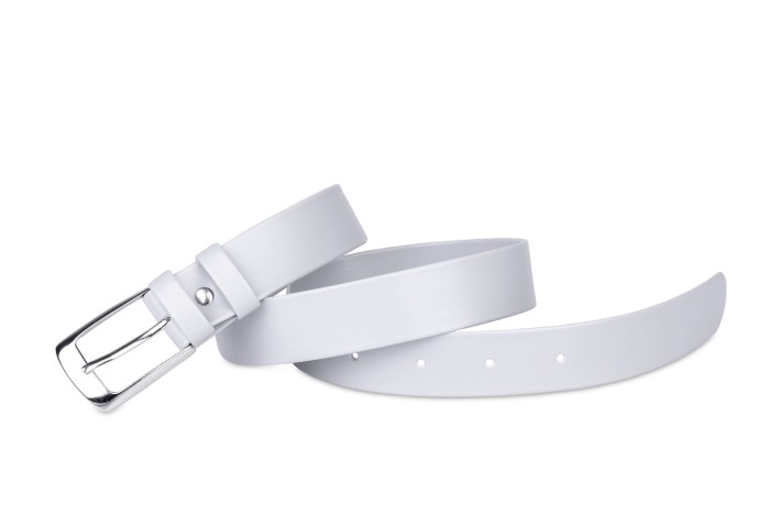 Pasek damski klasyczny platynowy mat 3 cm