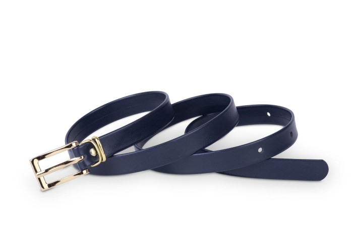 Pasek damski klasyczny granatowy mat 1,5 cm