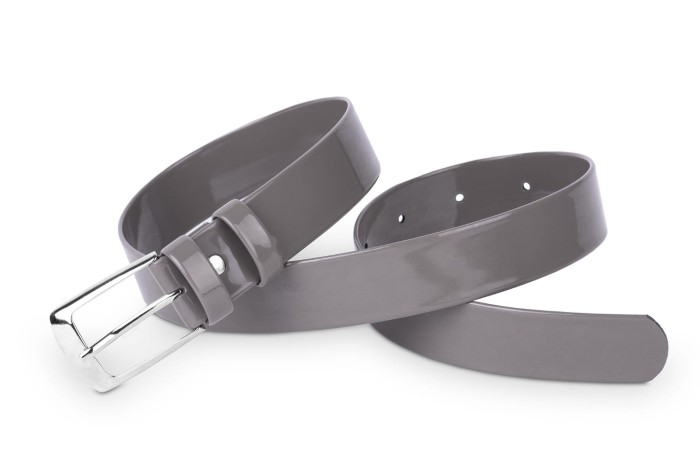 Pasek damski klasyczny taupe lakier 3 cm