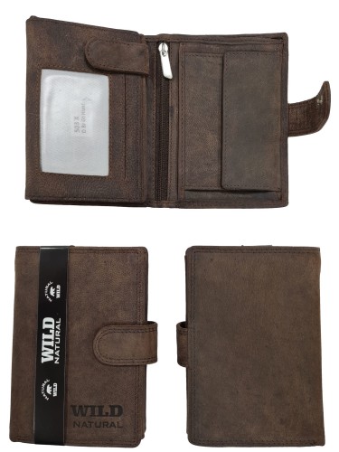 Portfel męski Skórzany Wild Natural 503X DR.Br RFID 