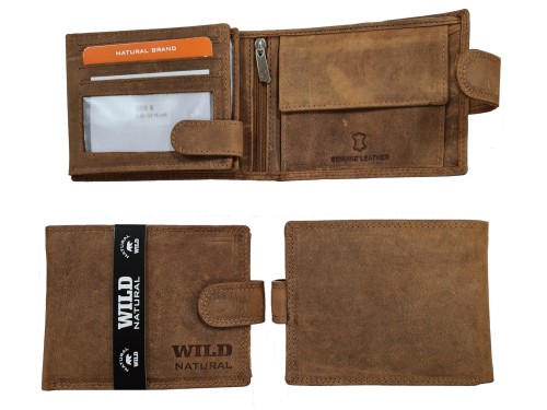 Portfel męski Skórzany Wild Natural 505X Lt.Br RFID   