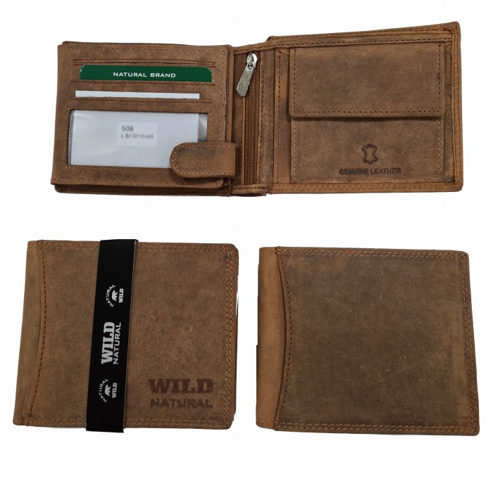 Portfel męski Skórzany Wild Natural 506 Lt.Br RFID