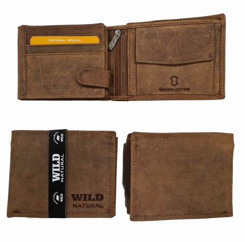 Portfel męski Skórzany Wild Natural 508 Lt.Br RFID