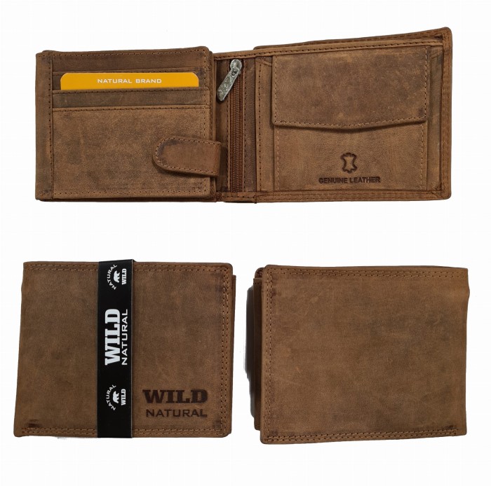 Portfel męski Skórzany Wild Natural 508 Lt.Br RFID