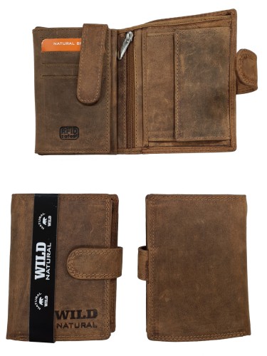 Portfel męski Skórzany Wild Natural 706X Lt.Br RFID