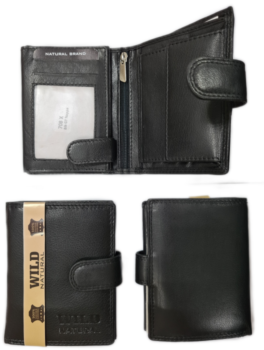 Portfel męski Skórzany Wild Natural 708X Black 