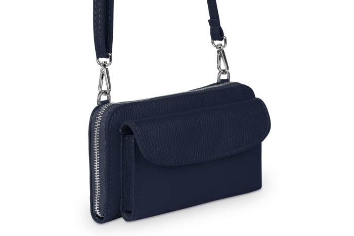 Torebka na telefon Skórzana na ramię Granatowa