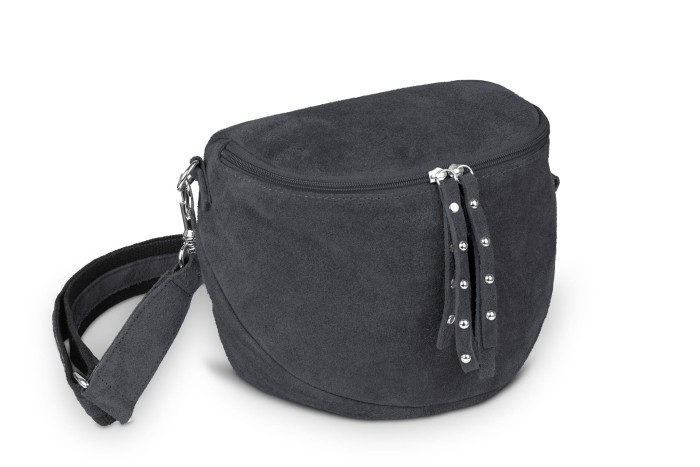 Torebka Skórzana Vera Pelle Misio Zamsz Antracyt