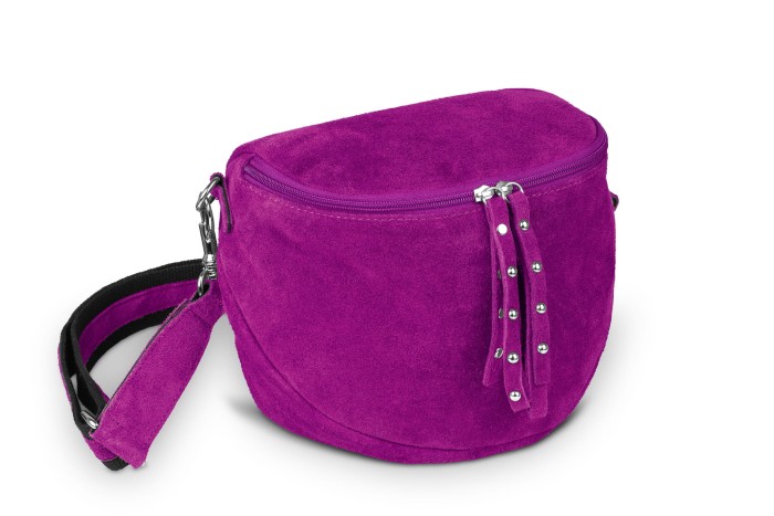 Torebka Skórzana Vera Pelle Misio Zamsz Fuksja