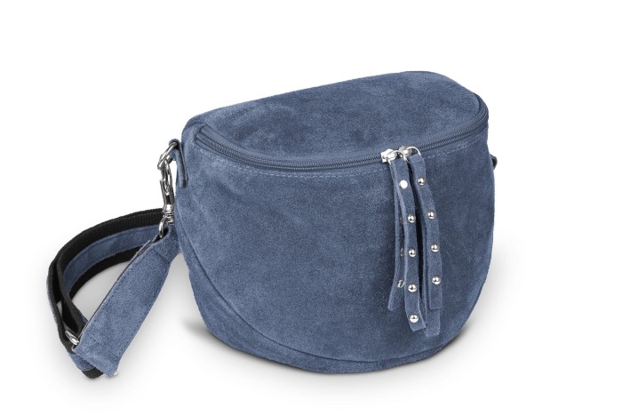 Torebka Skórzana Vera Pelle Misio Zamsz Jeans