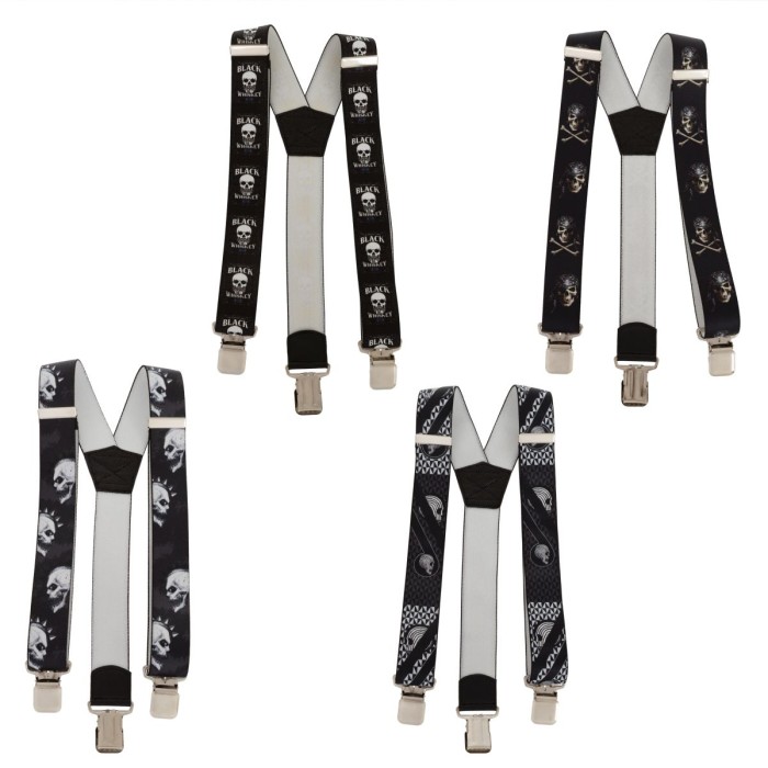 Szerokie Szelki 4 cm Topgal Y Czaszki PACZKA 