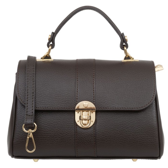 Torebka Damska Na Ramię Do Ręki Skórzana Vera Pelle Giovita Choco