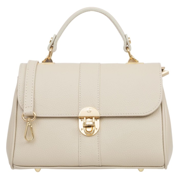 Torebka Damska Na Ramię Do Ręki Skórzana Vera Pelle Giovita Ecru