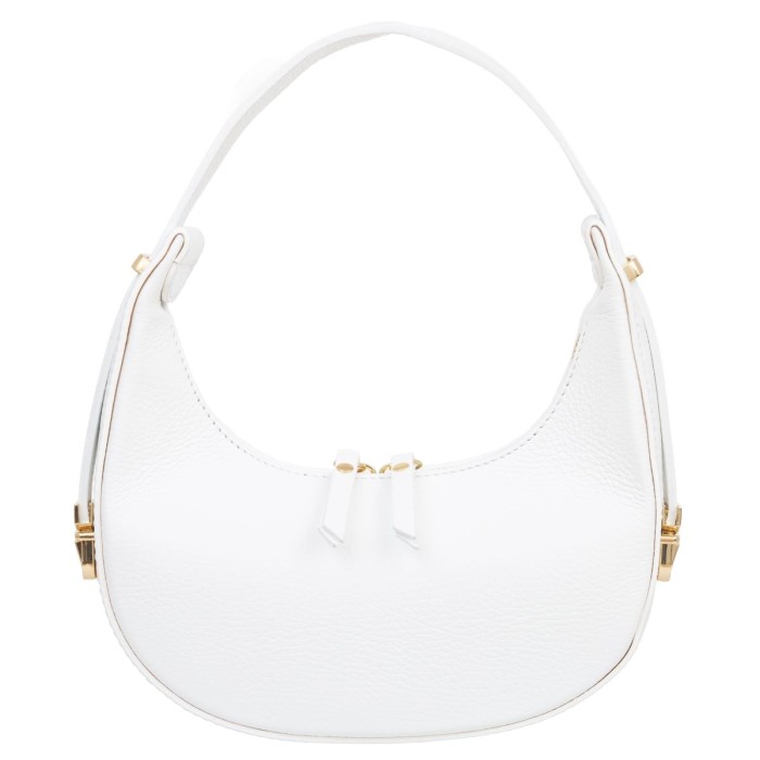 Mała Torebka Damska Skórzana Kaletnik Mezzaluna Biała