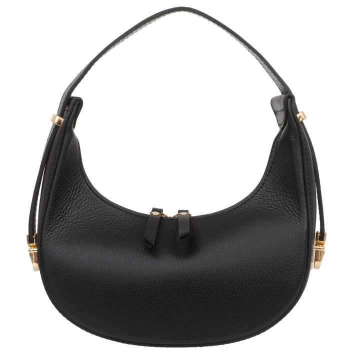 Mała Torebka Damska Skórzana Kaletnik Mezzaluna Czarna