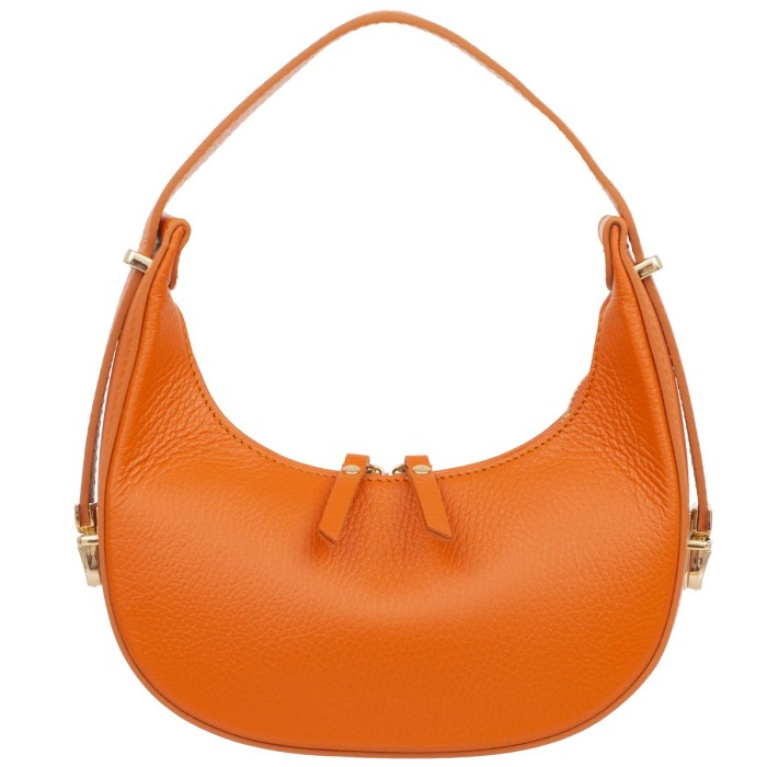 Mała Torebka Damska Skórzana Kaletnik Mezzaluna Pomarańczowa