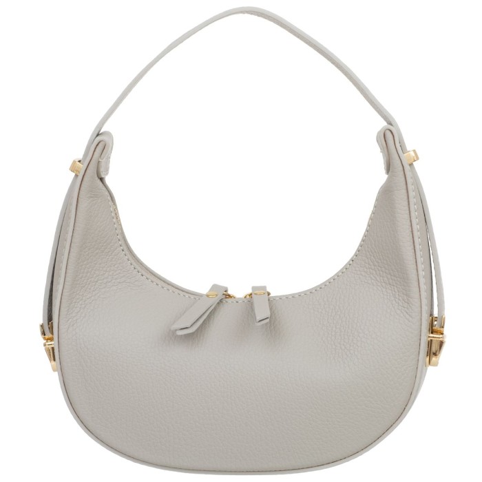 Mała Torebka Damska Skórzana Kaletnik Mezzaluna Szara