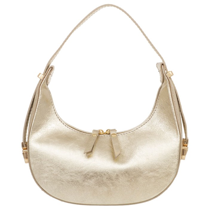 Mała Torebka Damska Skórzana Kaletnik Mezzaluna Złota