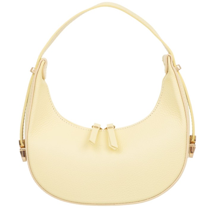 Mała Torebka Damska Skórzana Kaletnik Mezzaluna Żółta