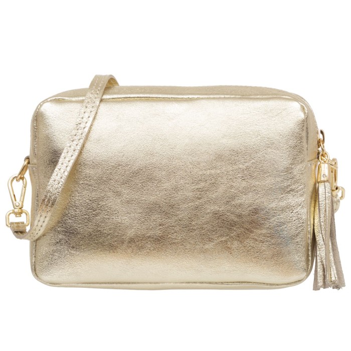 Torebka Skórzana Kuferek Kaletnik Balena Złoty