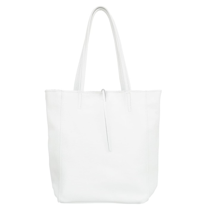 Torba Skórzana Vera Pelle Lampo Biała