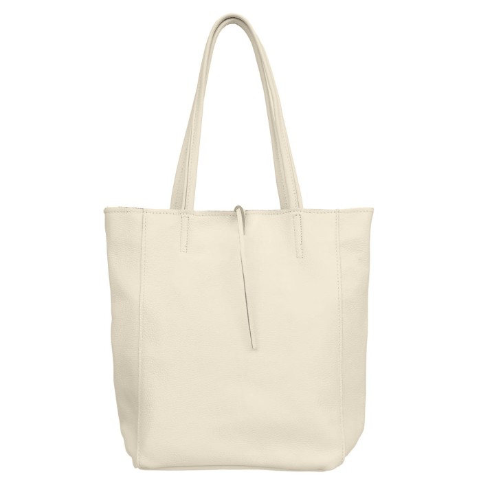 Torba Skórzana Vera Pelle Lampo Ecru