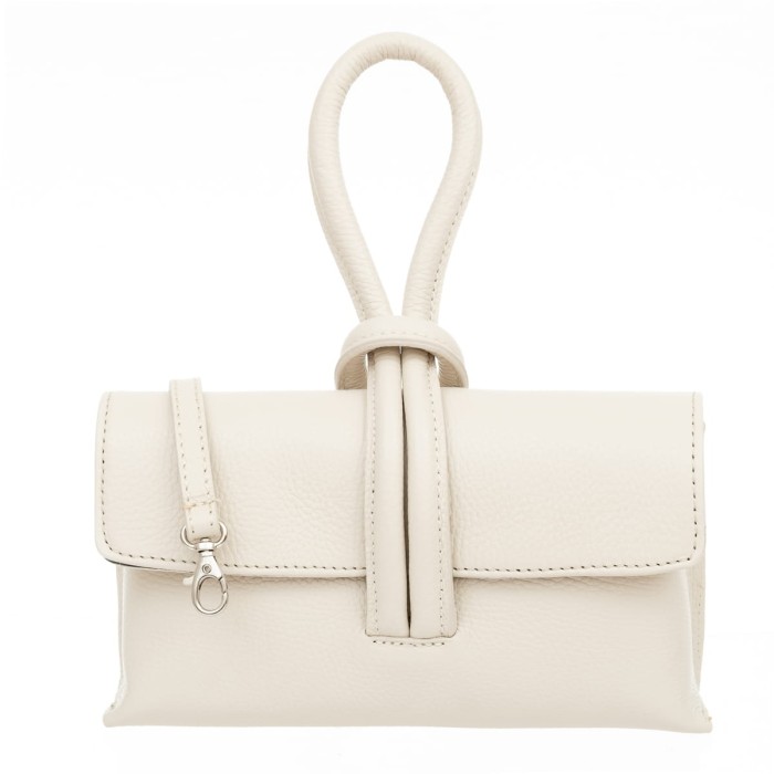 Torebka Damska Skórzana Vera Pelle Nodo Ecru
