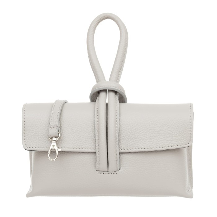 Torebka Damska Skórzana Vera Pelle Nodo Szara