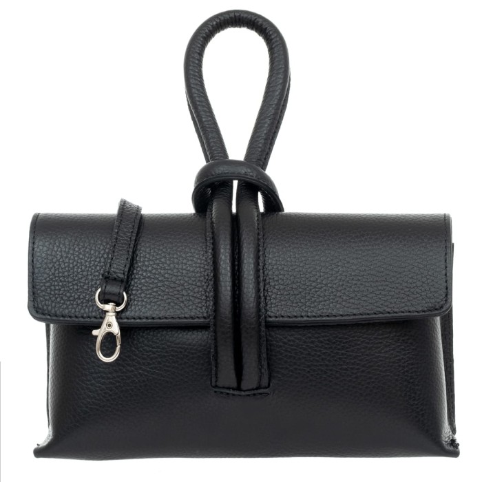 Torebka Damska Skórzana Vera Pelle Nodo Czarna