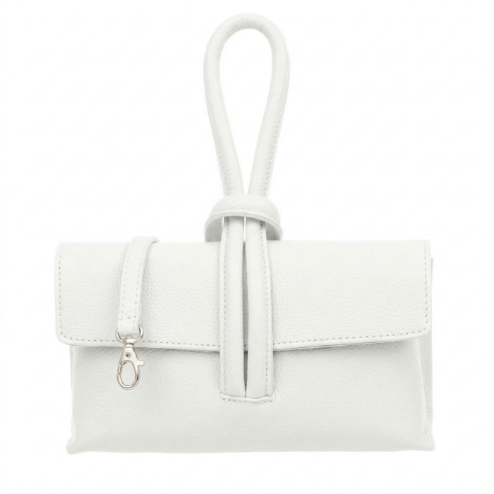 Torebka Damska Skórzana Vera Pelle Nodo Biała