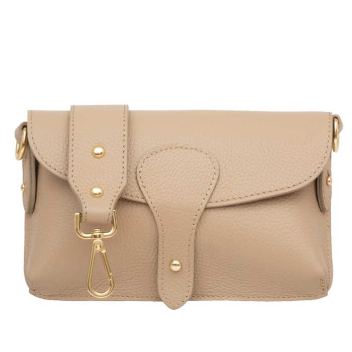Torebka Damska Skórzana Vera Pelle Imba Beżowa