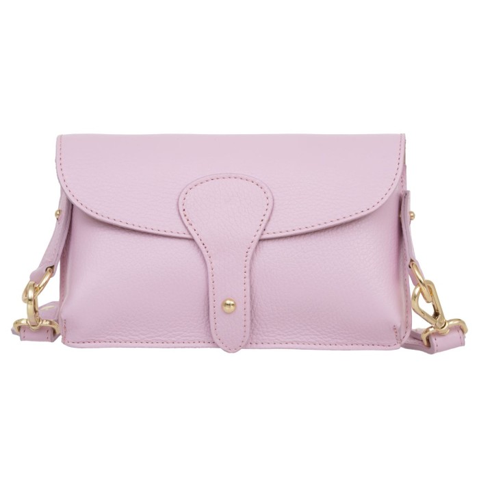 Torebka Damska Skórzana Vera Pelle Imba Różowa