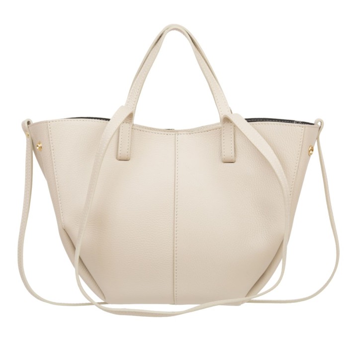 Torebka Skórzana z Saszetką Kaletnik Tocca Ecru