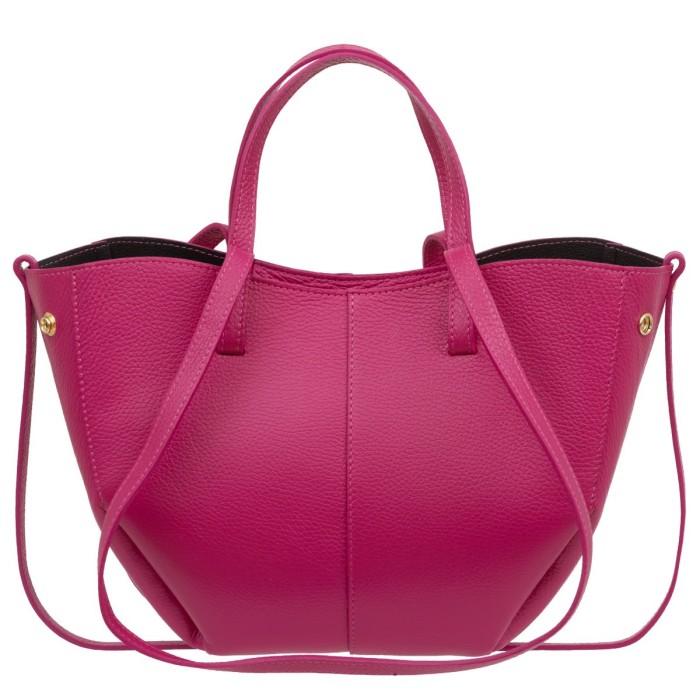 Torebka Skórzana z Saszetką Kaletnik Tocca Fuksja