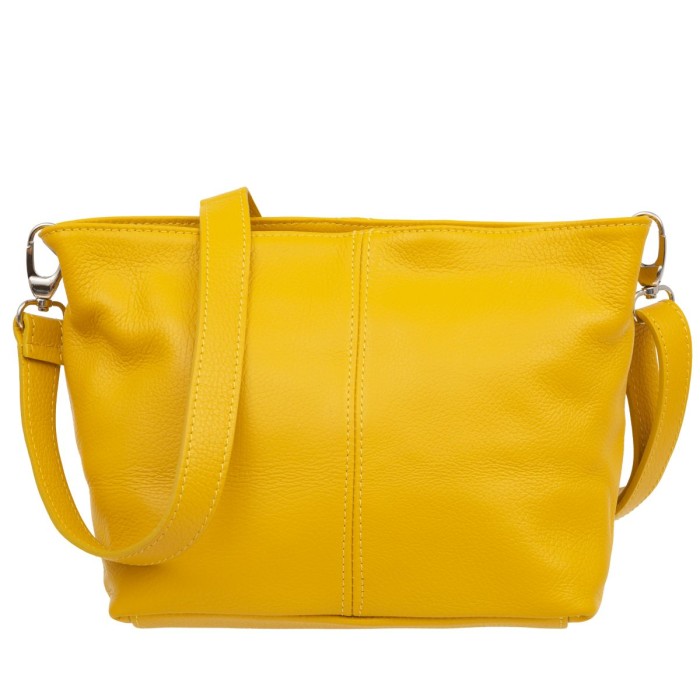 Torebka Damska Skórzana Kaletnik Sosia Żółta