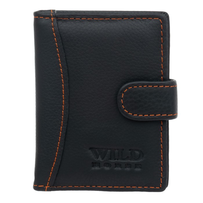 Etui na Karty Dokumenty Skórzane Wild Horse Czarne